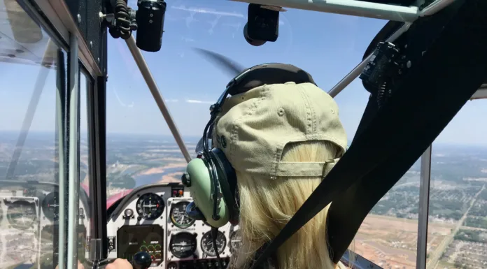 Pets & Their People: Cleared for Landing Erin Chappel in plane